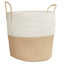 opbevaringskurv Ø43x38 cm bomuld beige og hvid