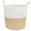 opbevaringskurv Ø43x38 cm bomuld beige og hvid
