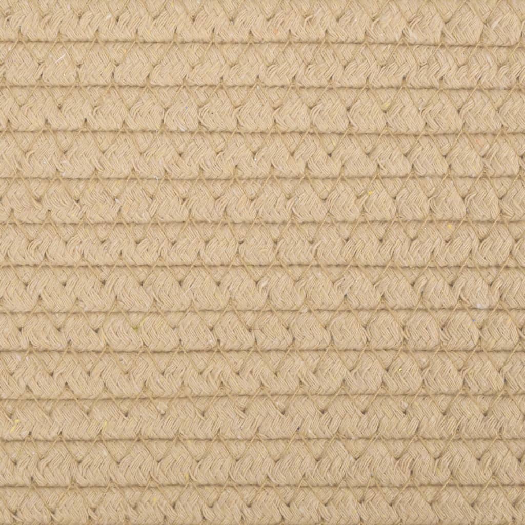 opbevaringskurv Ø43x38 cm bomuld beige og hvid