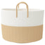 opbevaringskurv Ø51x33 cm bomuld beige og hvid