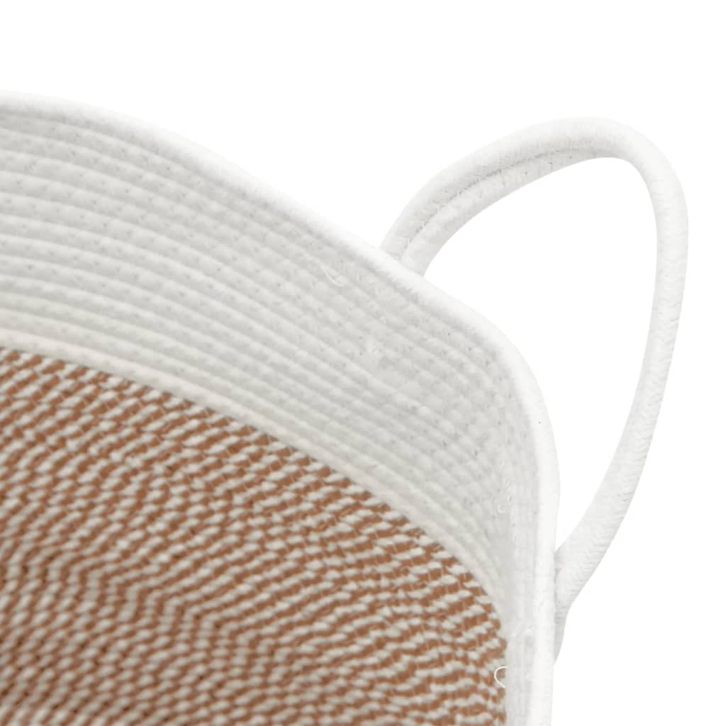 opbevaringskurv Ø51x33 cm bomuld brun og hvid