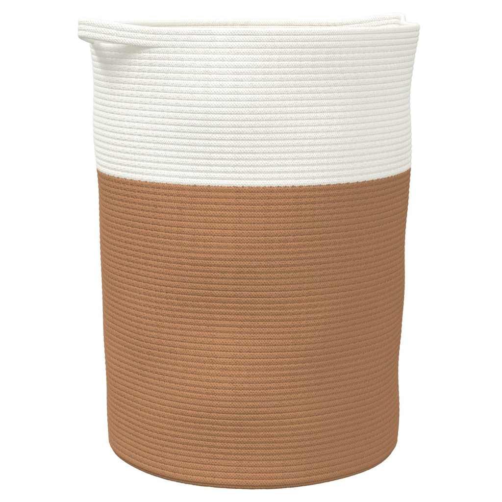 opbevaringskurv Ø49x65 cm bomuld brun og hvid