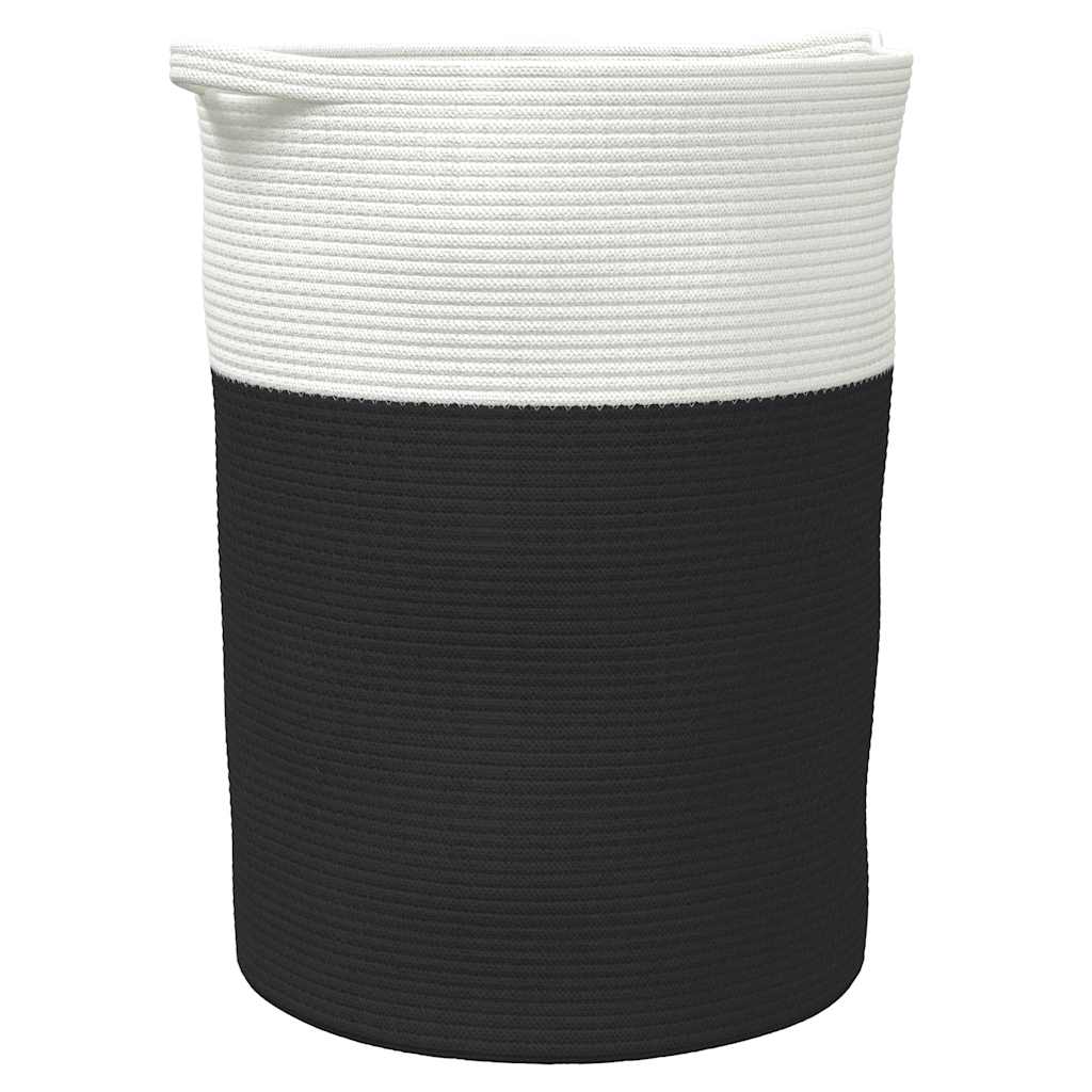 opbevaringskurv Ø49x65 cm bomuld sort og hvid