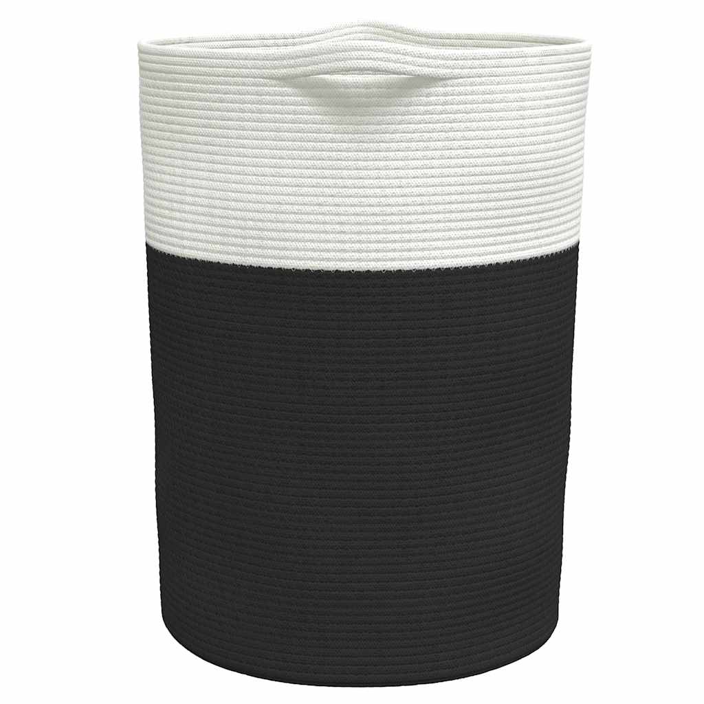 opbevaringskurv Ø49x65 cm bomuld sort og hvid