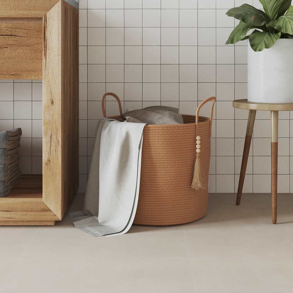opbevaringskurv Ø40x35 cm bomuld brun
