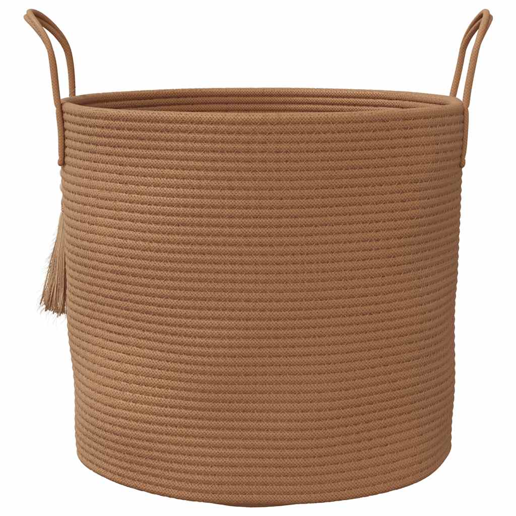 opbevaringskurv Ø40x35 cm bomuld brun