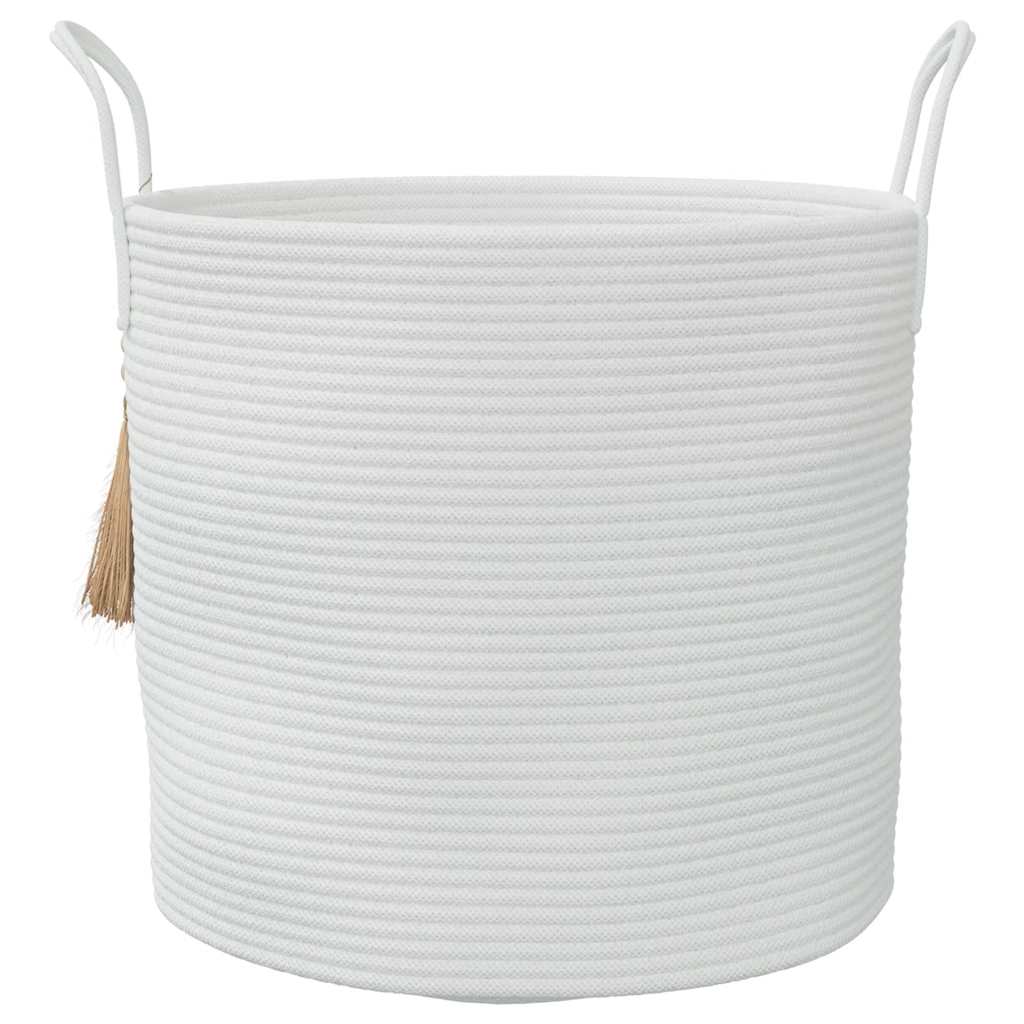 opbevaringskurv Ø40x35 cm bomuld hvid