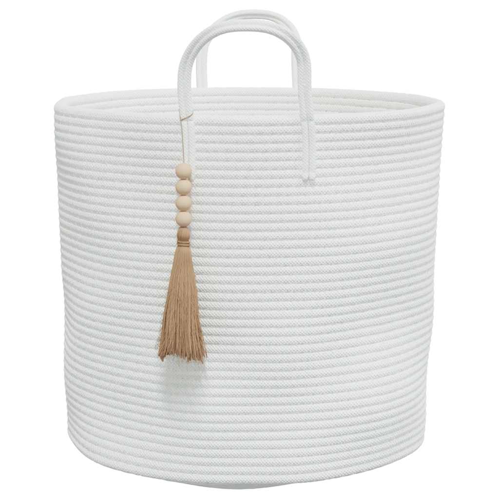 opbevaringskurv Ø40x35 cm bomuld hvid