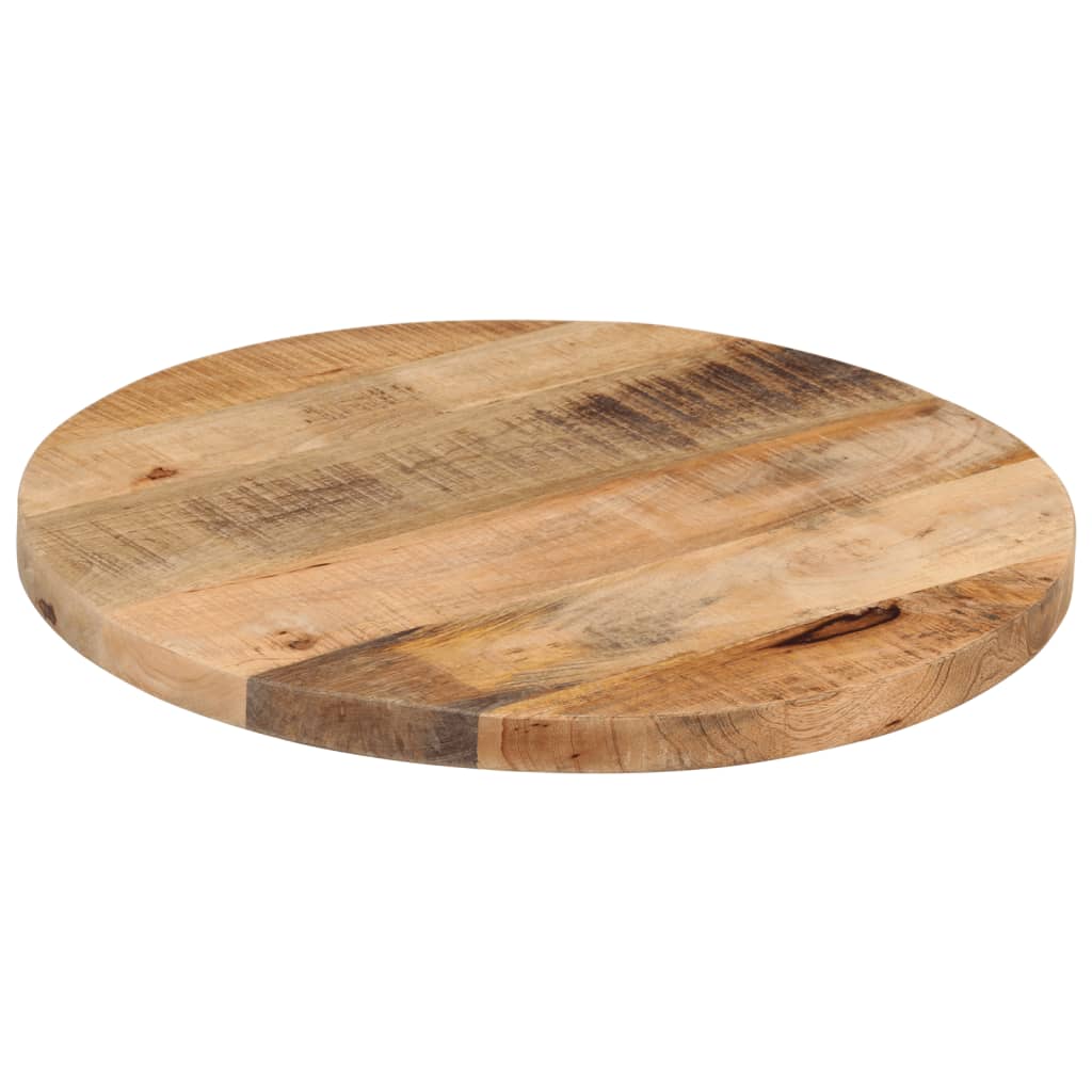 bordplade Ø40x3,8 cm rund massivt ru mangotræ