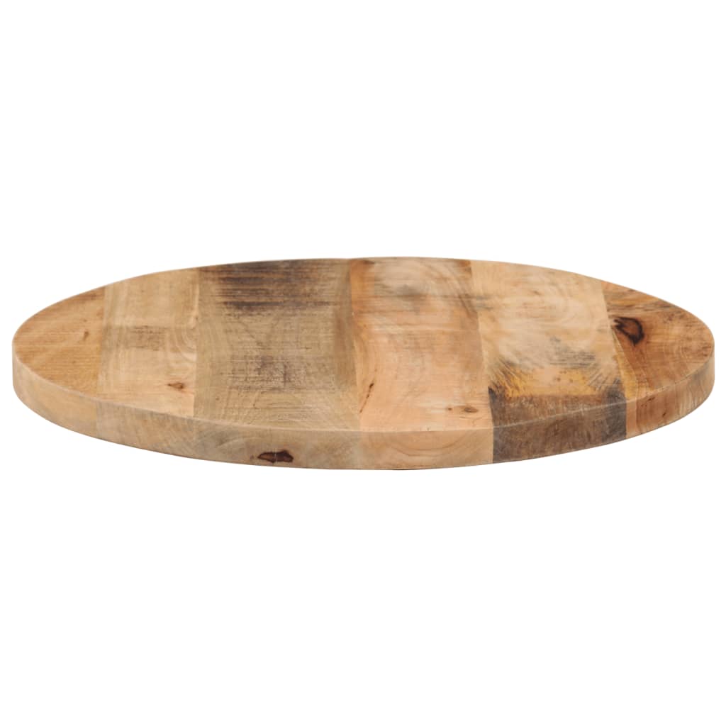bordplade Ø40x3,8 cm rund massivt ru mangotræ