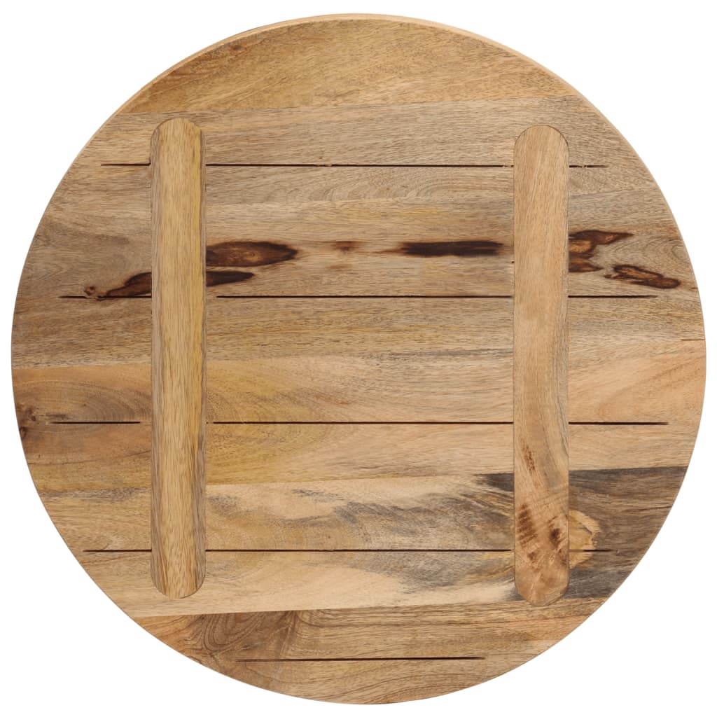 bordplade Ø40x3,8 cm rund massivt ru mangotræ