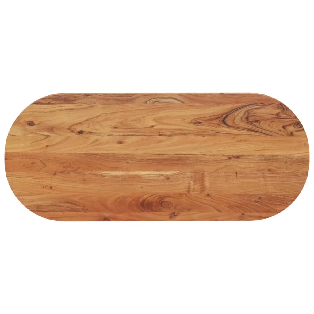 bordplade 120x50x3,8 cm oval massivt akacietræ