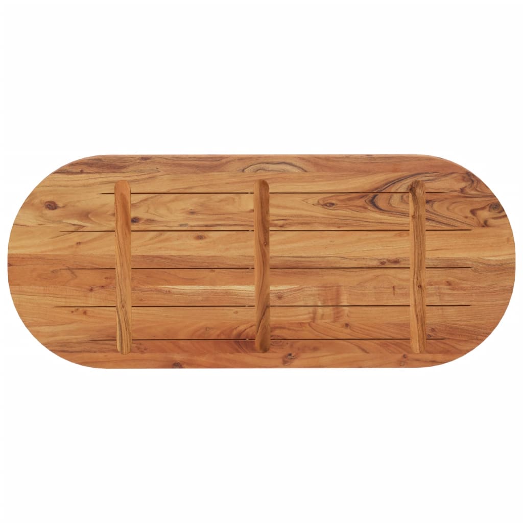 bordplade 120x50x3,8 cm oval massivt akacietræ
