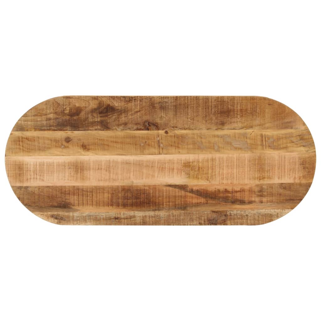 bordplade 140x50x2,5 cm oval massivt ru mangotræ