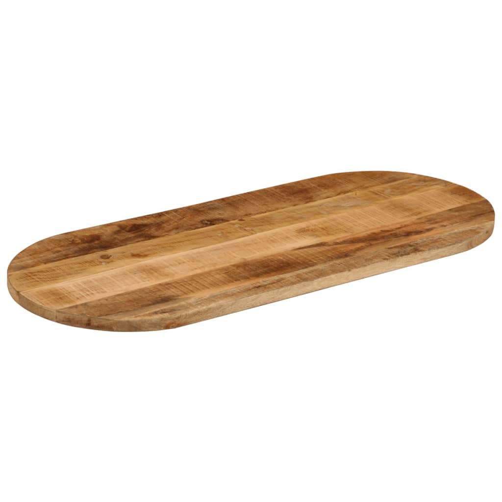 bordplade 140x50x2,5 cm oval massivt ru mangotræ