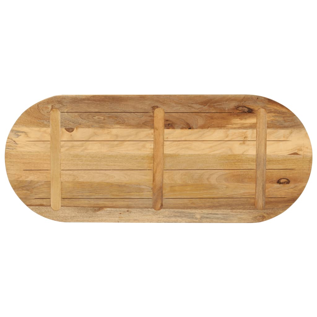 bordplade 140x50x2,5 cm oval massivt ru mangotræ