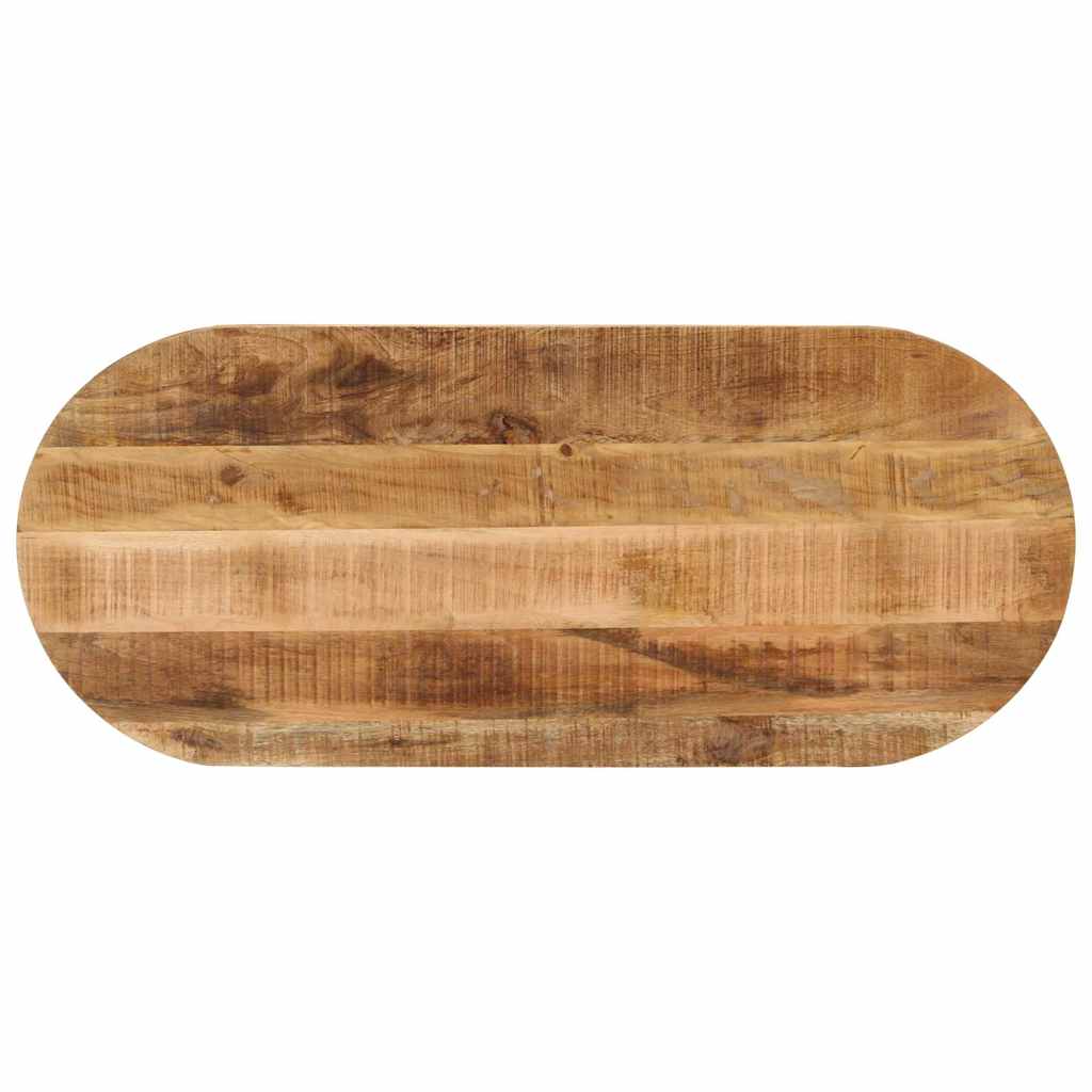 bordplade 140x60x2,5 cm oval massivt ru mangotræ