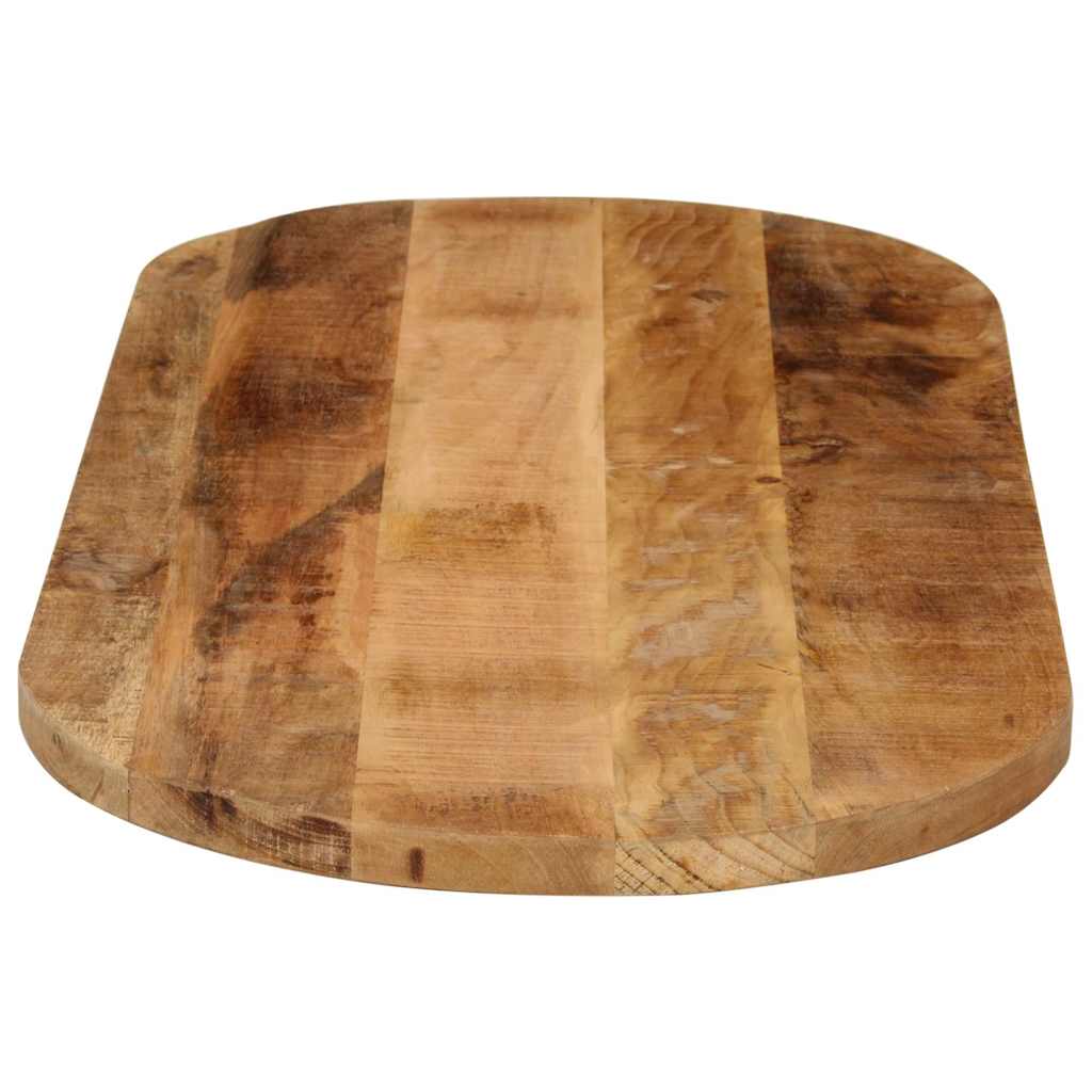 bordplade 140x60x2,5 cm oval massivt ru mangotræ
