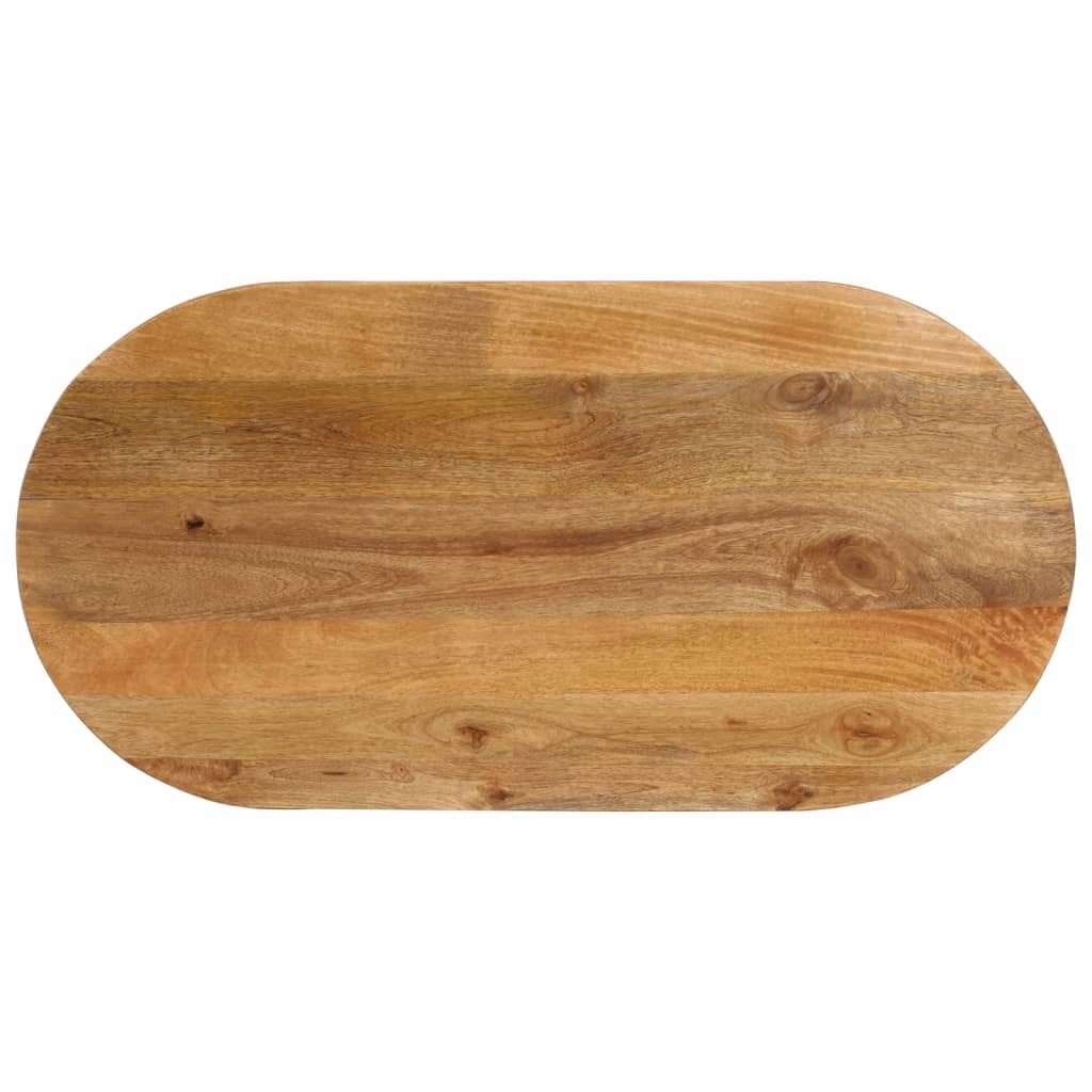 bordplade 120x50x2,5 cm oval massivt mangotræ