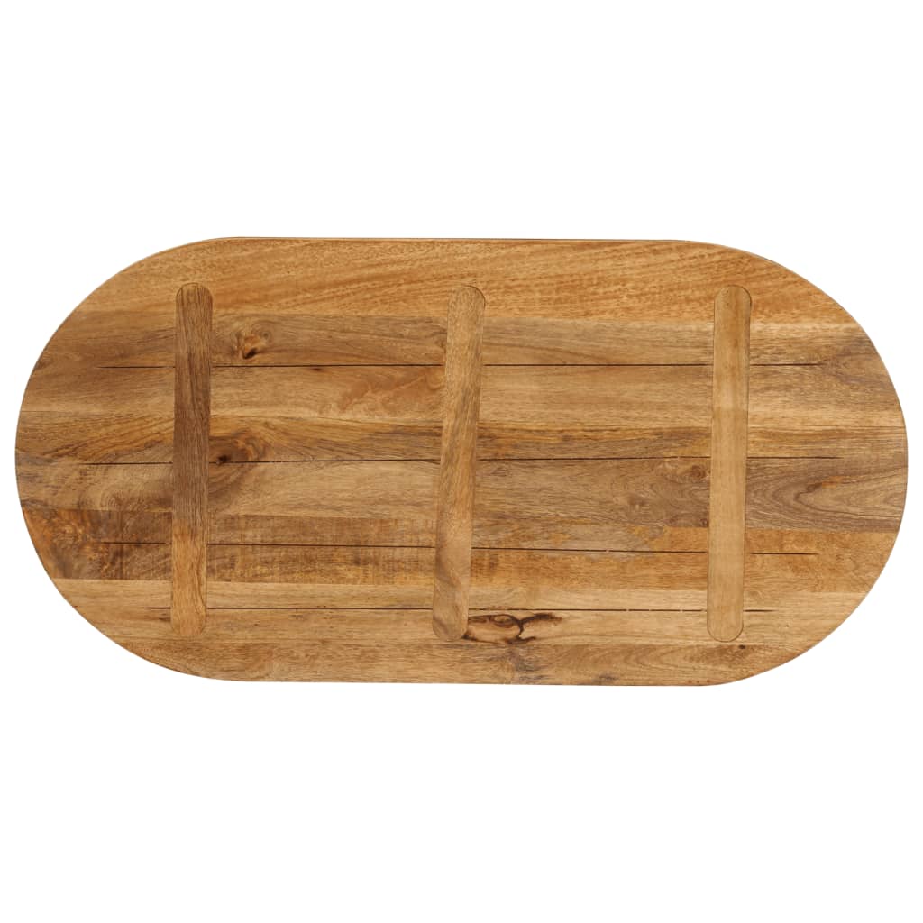 bordplade 120x50x2,5 cm oval massivt mangotræ