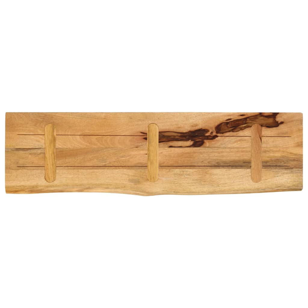 bordplade 120x20x2,5 cm naturlig kant massivt ru mangotræ