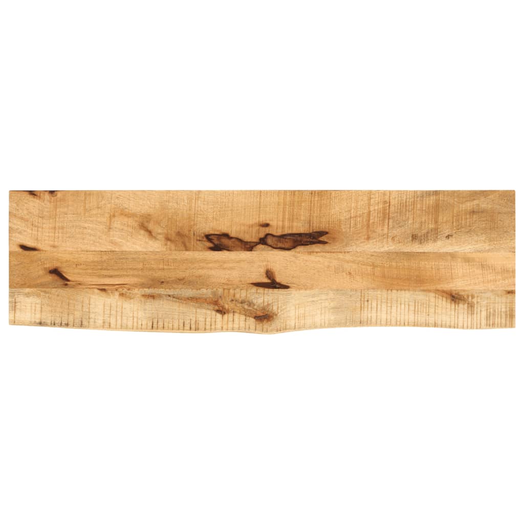 bordplade 120x30x2,5 cm naturlig kant massivt ru mangotræ