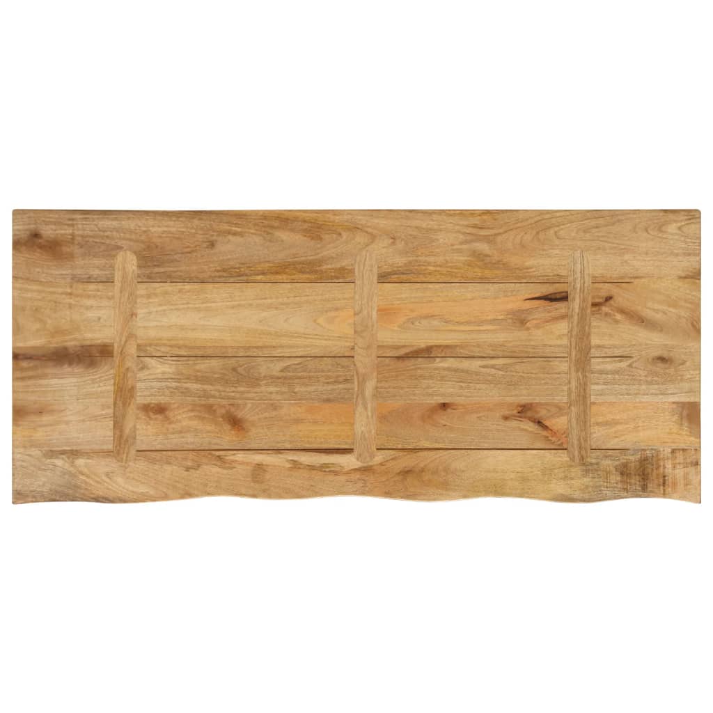 bordplade 140x60x2,5 cm naturlig kant massivt ru mangotræ