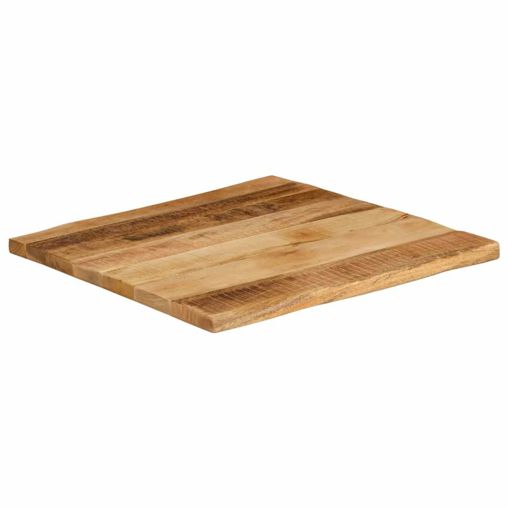 bordplade 40x40x2,5 cm naturlig kant massivt ru mangotræ