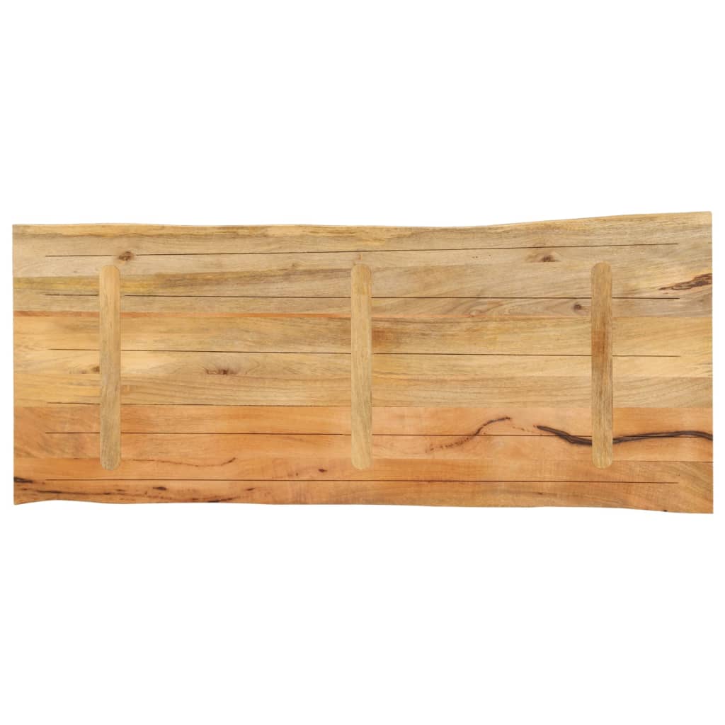 bordplade 140x60x2,5 cm naturlig kant massivt mangotræ