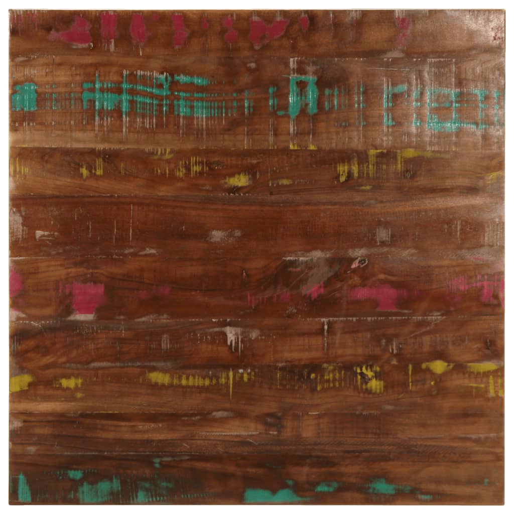 bordplade 80x80x2,5 cm firkantet massivt genbrugstræ