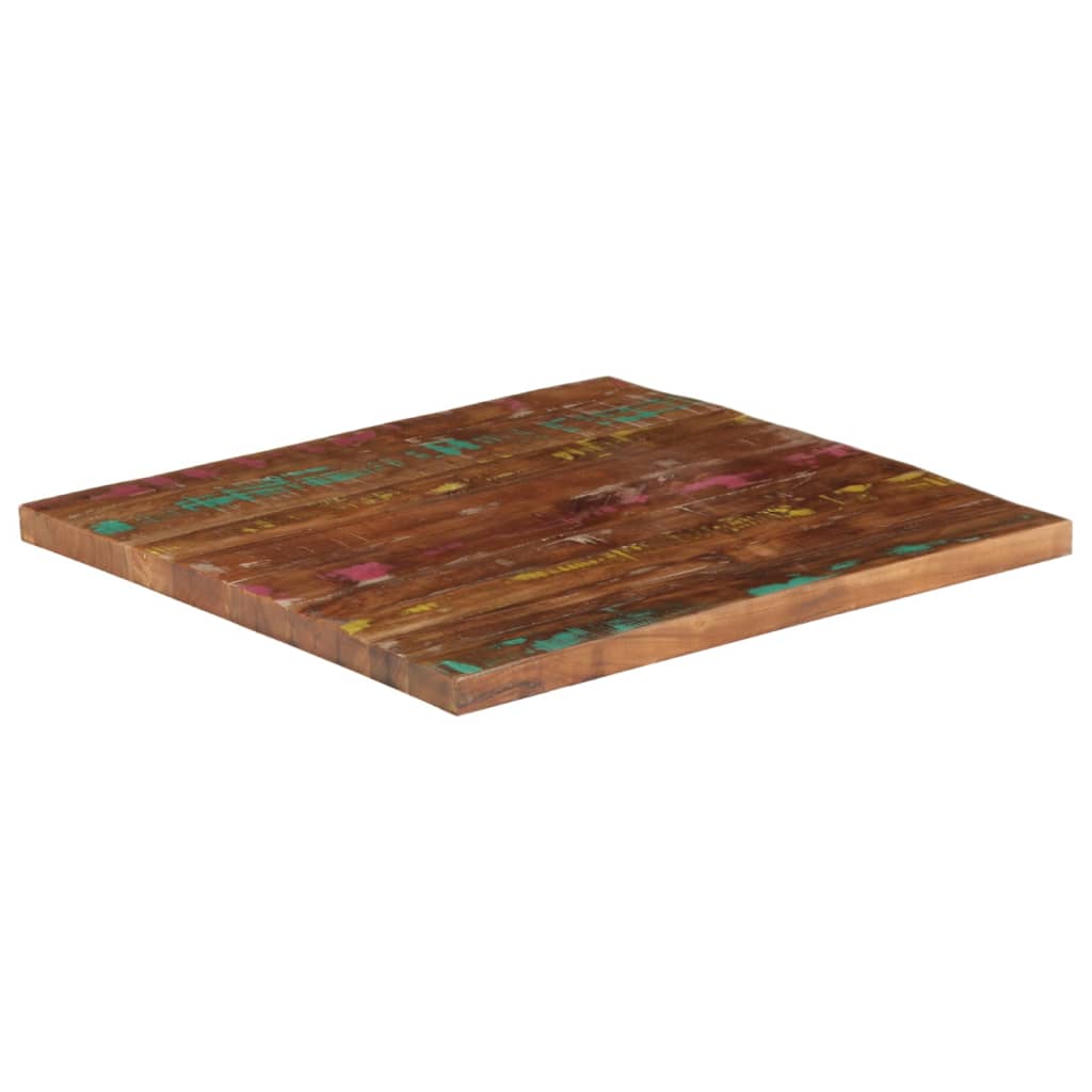 bordplade 80x80x2,5 cm firkantet massivt genbrugstræ