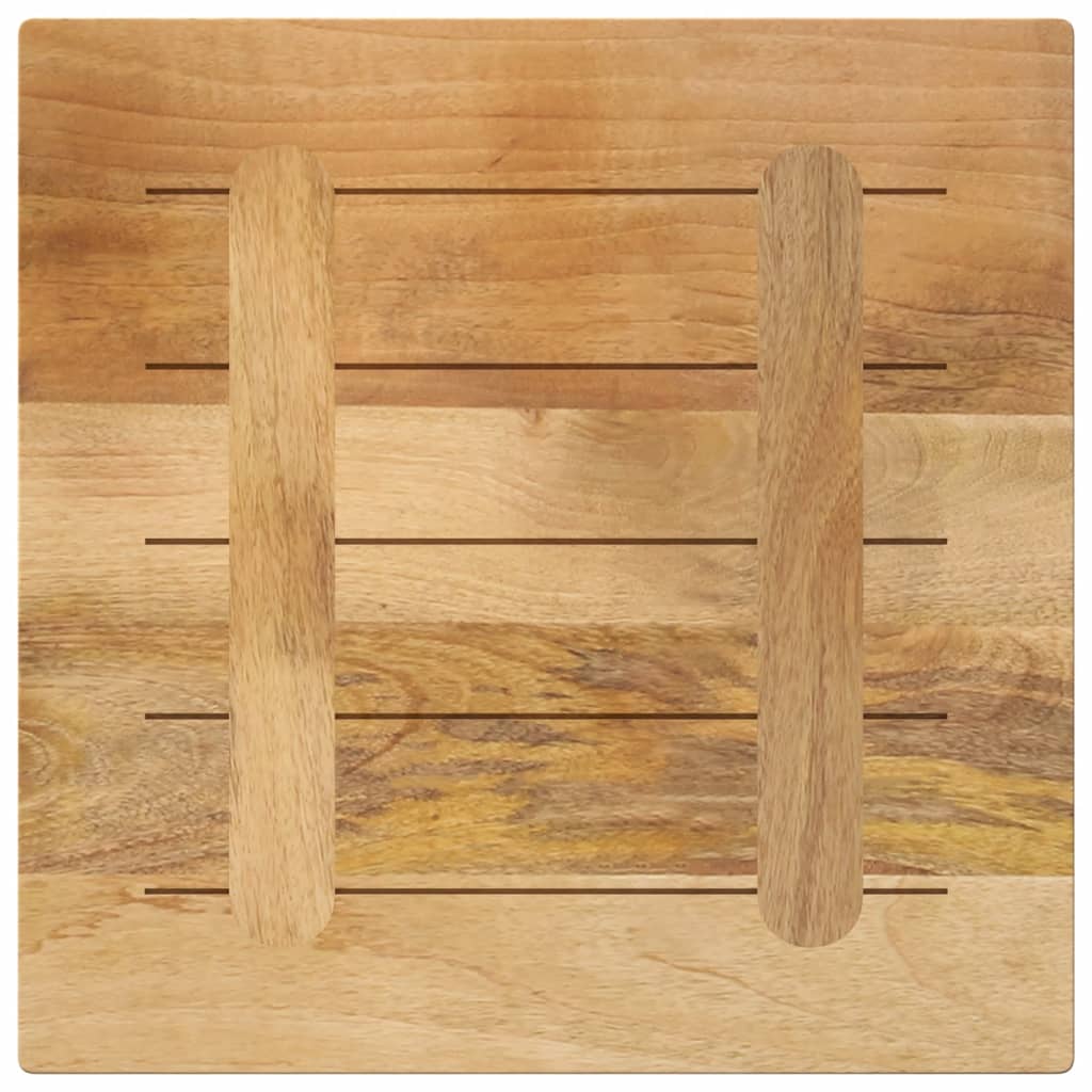 bordplade 60x60x2,5 cm firkantet massivt ru mangotræ