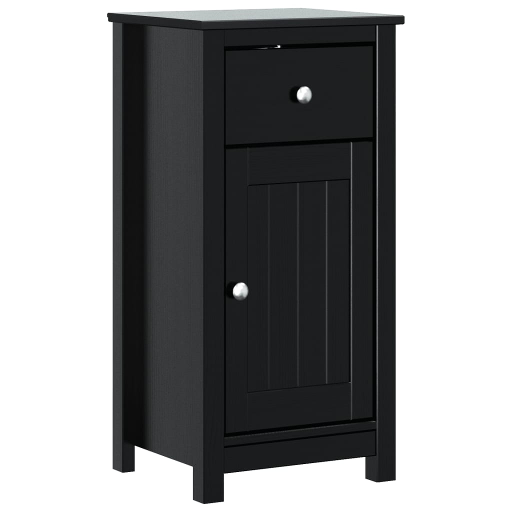 badeværelsesskab BERG 40x34x80 cm massivt fyrretræ sort