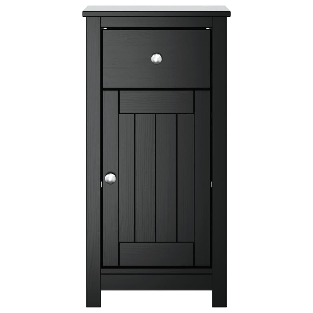 badeværelsesskab BERG 40x34x80 cm massivt fyrretræ sort