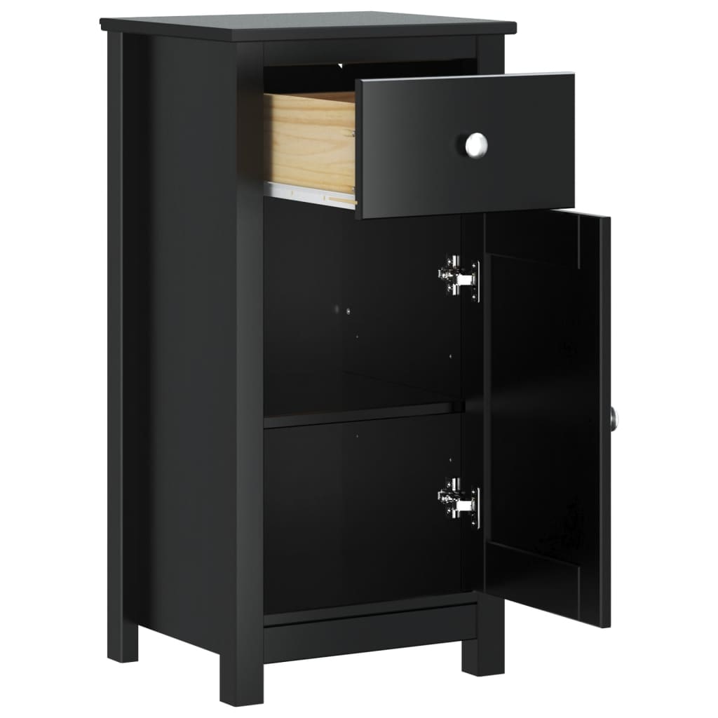 badeværelsesskab BERG 40x34x80 cm massivt fyrretræ sort