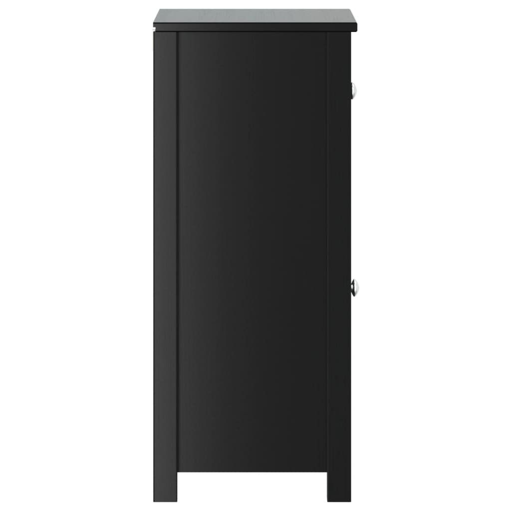 badeværelsesskab BERG 40x34x80 cm massivt fyrretræ sort