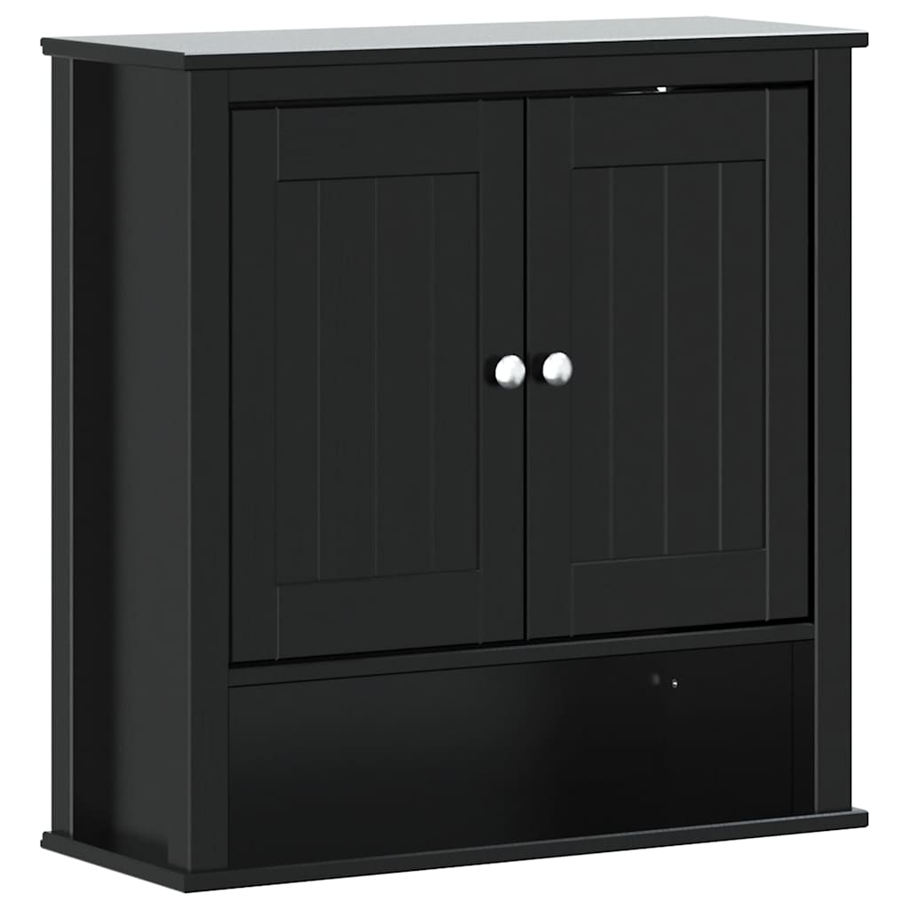 vægskab til badeværelse BERG 69,5x27x71,5 cm massivt træ sort