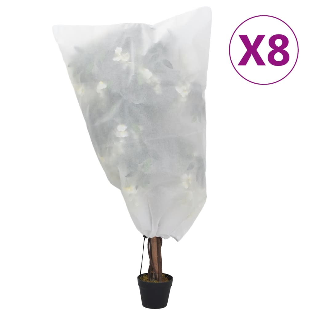 plantebeskyttelse med snore 8 stk. 70 g/m² 0,8x0,8 m