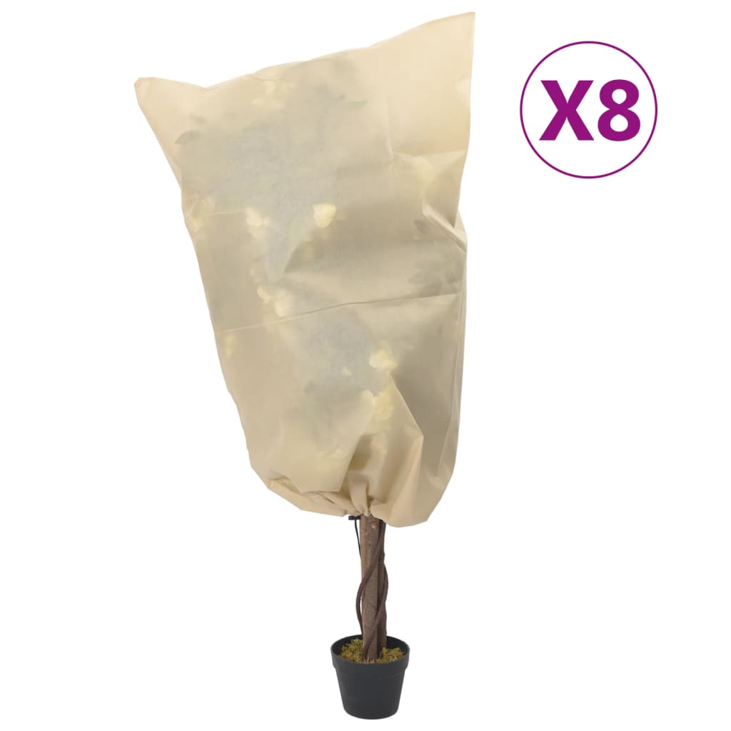 plantebeskyttelse med snore 8 stk. 70 g/m² 0,8x0,8 m