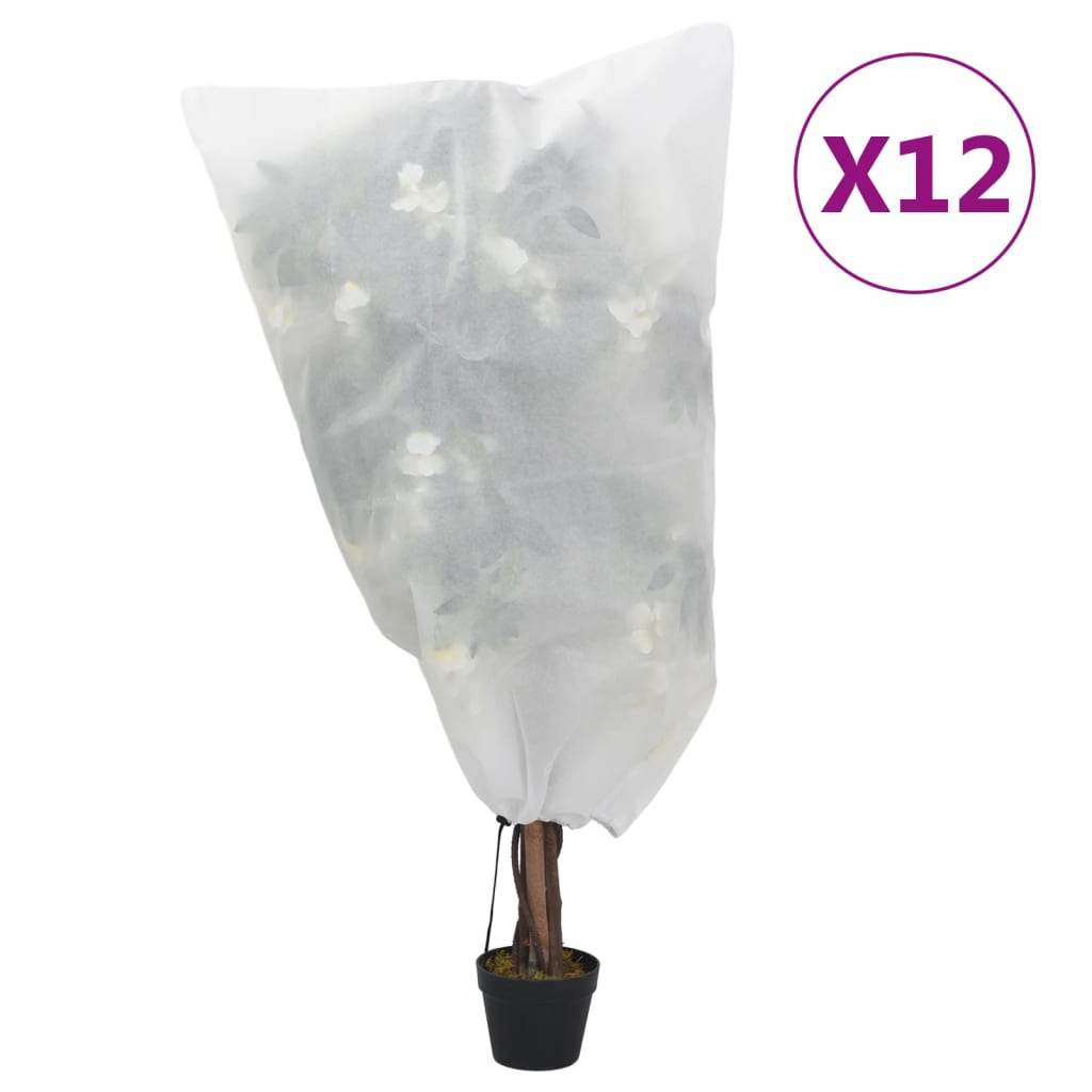 plantebeskyttelse med snore 12 stk. 70 g/m² 0,8x0,8 m