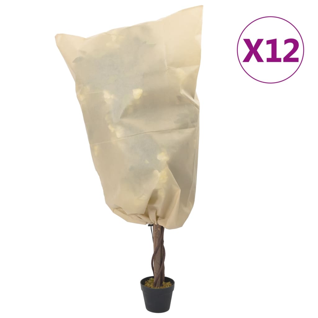 plantebeskyttelse med snore 12 stk. 70 g/m² 0,8x0,8 m