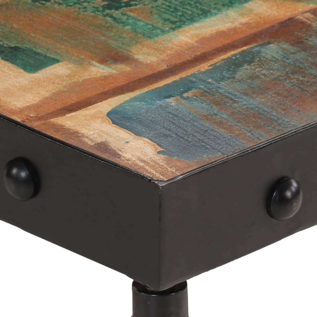 sofabord med hjul 100x55x26 cm massivt genbrugstræ