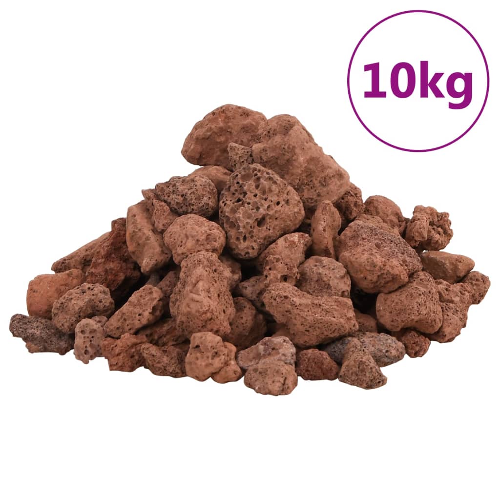 vulkanske sten 10 kg 1-2 cm rød