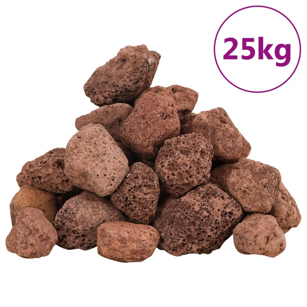 vulkanske sten 25 kg 3-5 cm rød