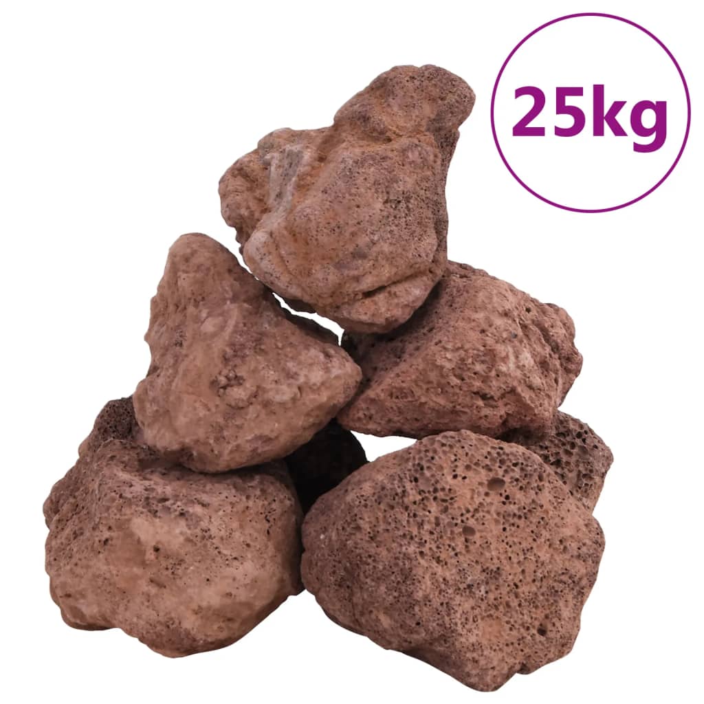 vulkanske sten 25 kg 10-30 cm rød