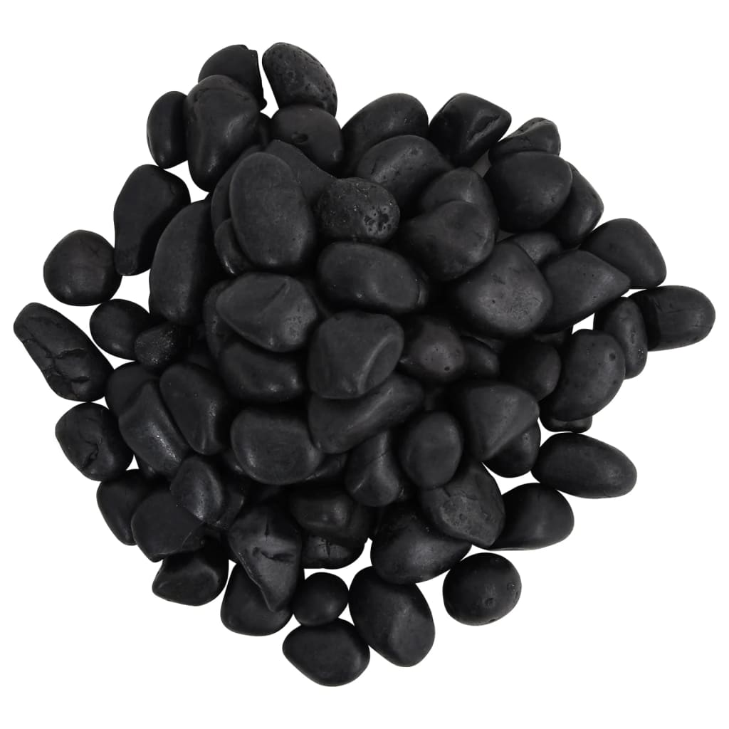 polerede småsten 10 kg 2-5 cm sort