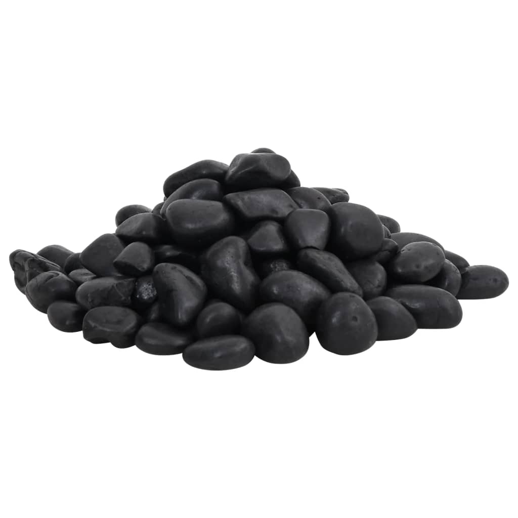 polerede småsten 25 kg 2-5 cm sort