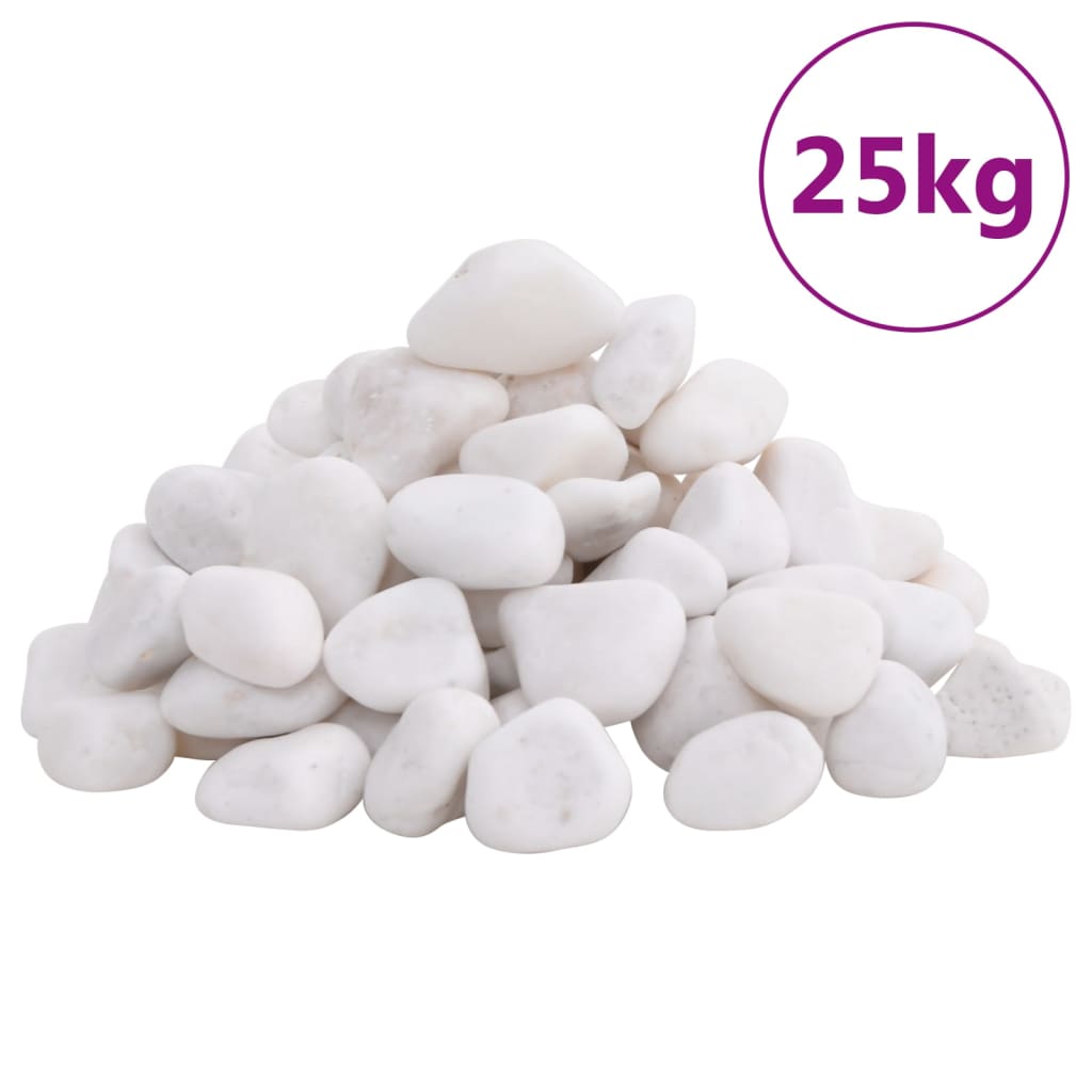 polerede småsten 25 kg 2-5 cm hvid