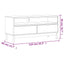 tv-bord FLAM 110x40x50 cm massivt fyrretræ
