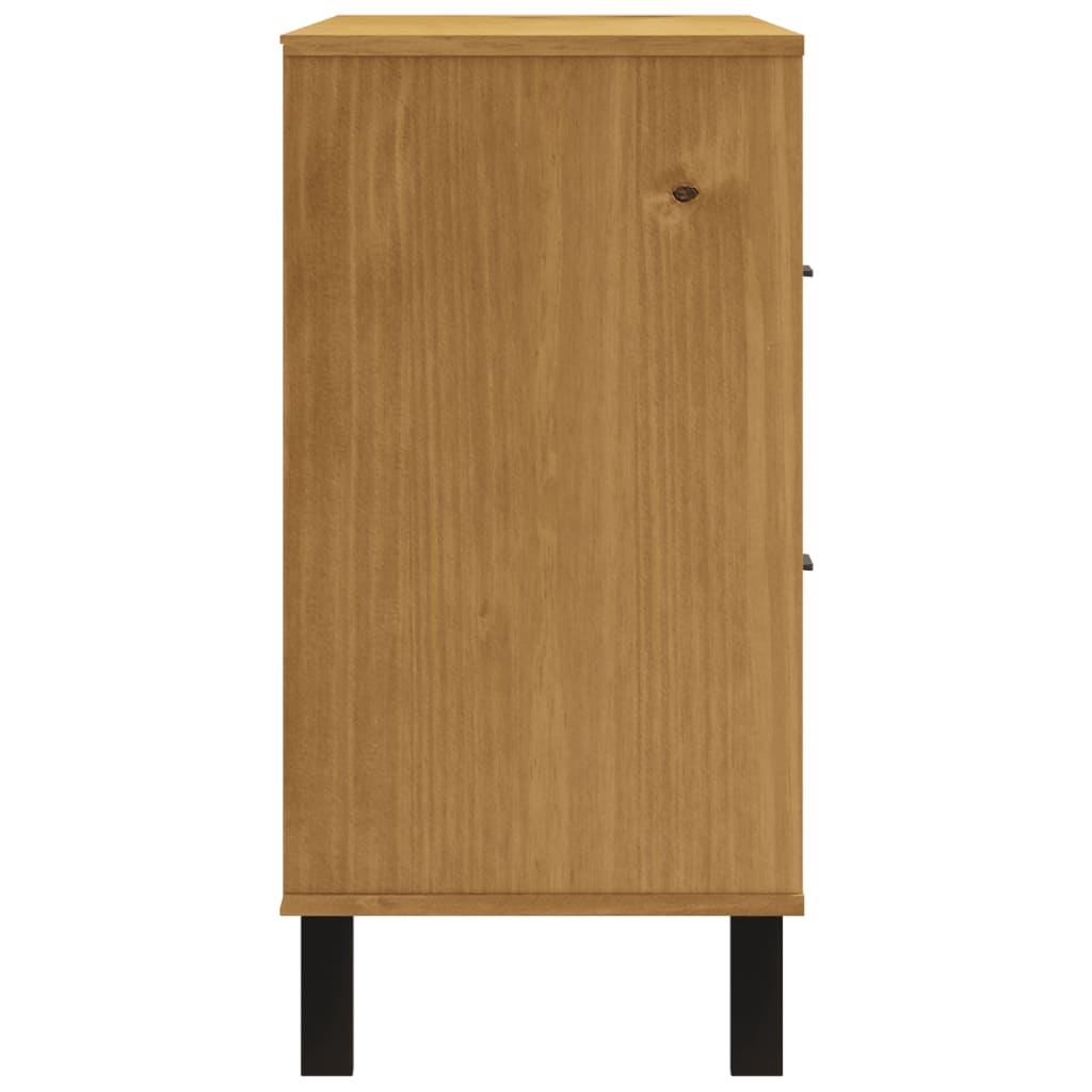 skænk med glaslåge FLAM 110x40x80 cm massivt fyrretræ
